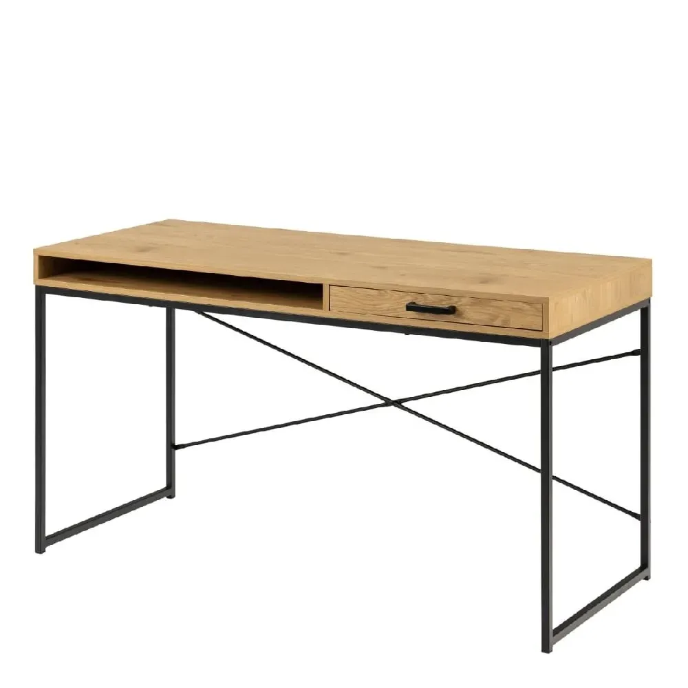 Sparks Laptop Desk with 1 Drawer - Oak, Black