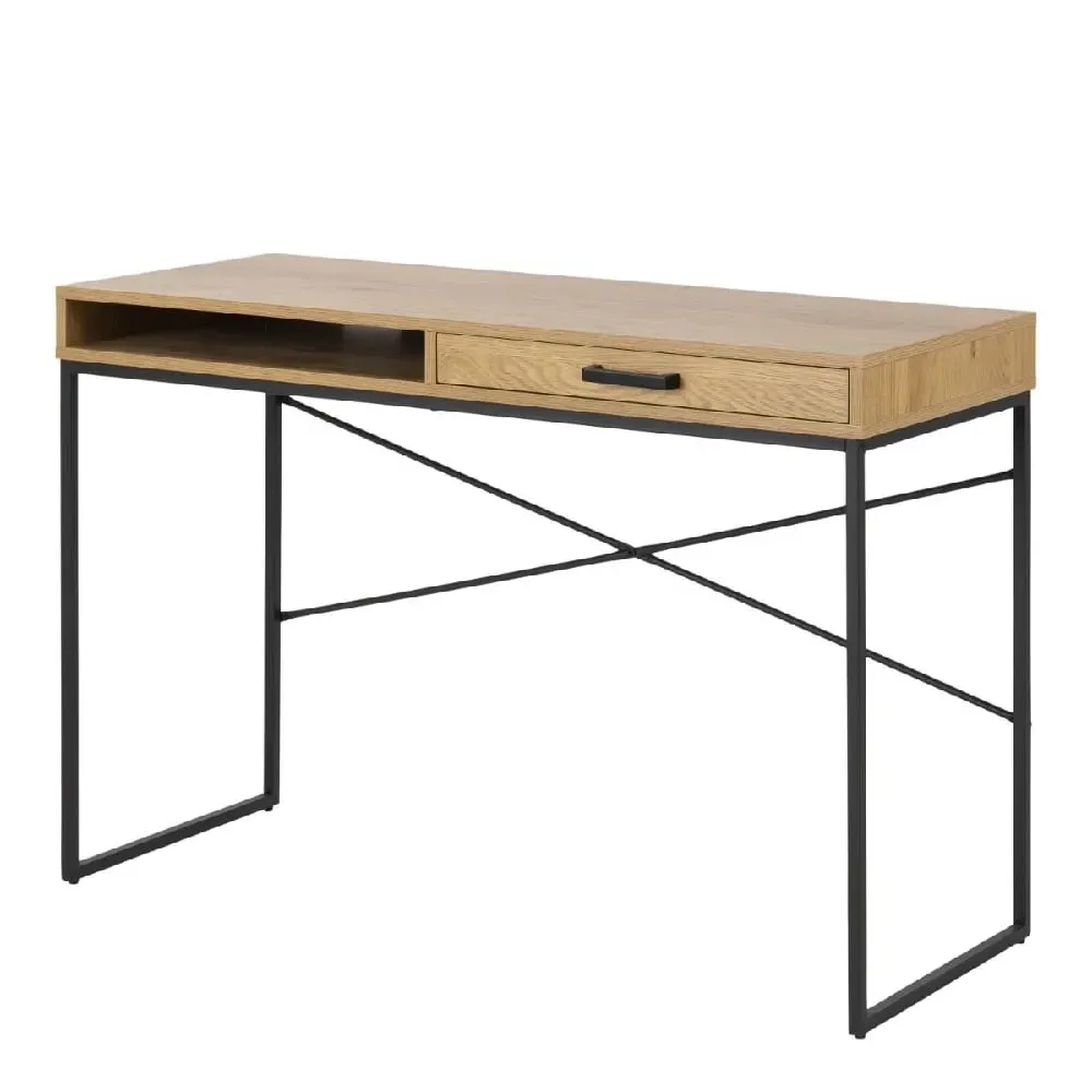 Sparks Laptop Desk with 1 Drawer - Oak, Black
