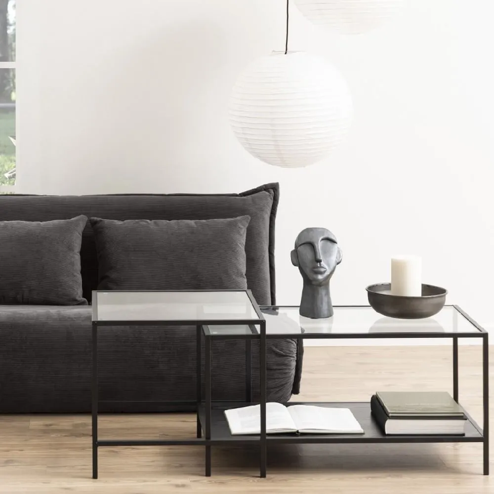 Sparks Nesting Coffee Tables - Black, Glass