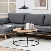 Sparks Round Coffee Table - Black, Oak