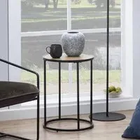 Sparks Round Side Table - Black, Oak