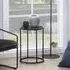 Sparks Round Side Table with Metal Frame - Black, Wood