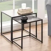 Sparks Square Nest of 2 Tables - Ash Black, Wood