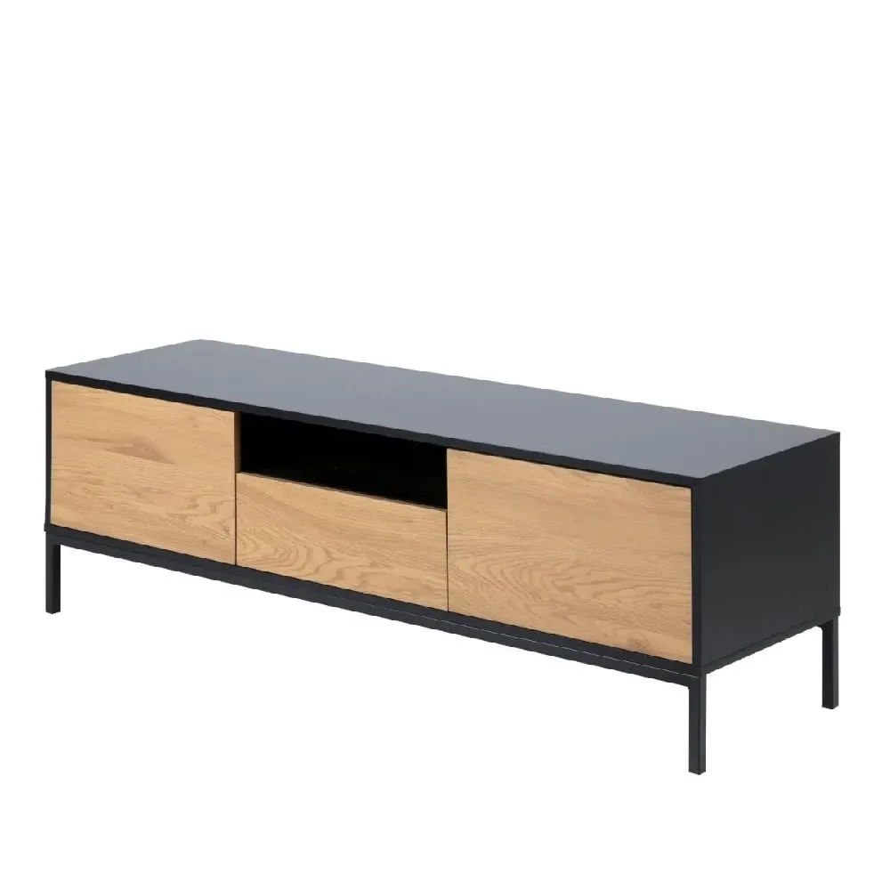 Sparks TV Stand with 2 Doors 1 Drawer - Oak, Black