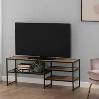 Sparks TV Stand with 3 Shelves - Black, Oak