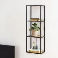 Sparks Wall Shelf with 2 Shelves - Black, Oak