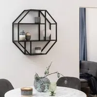 Sparks Wall Shelf with 3 Shelves - Black