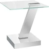 Spartanburg Round Side Table - Clear Glass, Chrome Metal