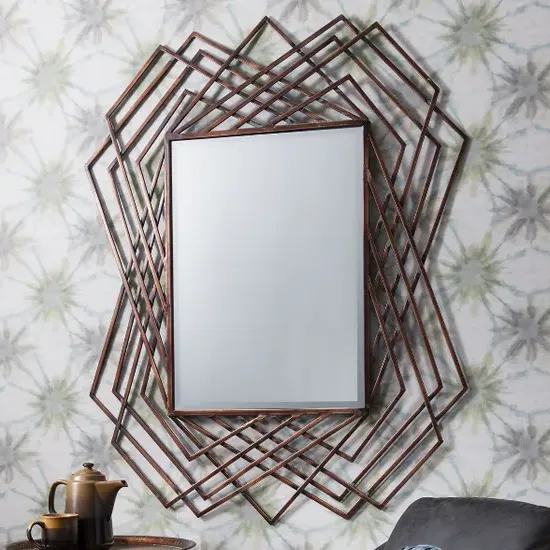 Spectra Rectangular Wall Mirror - Copper, Metal product