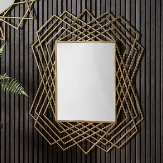 Spectra Rectangular Wall Mirror - Gold