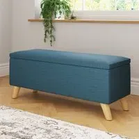 Speke Fabric Storage Ottoman - Teal