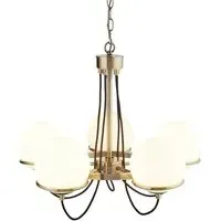 Sphere 5-Light Ceiling Light - Antique Brass, Glass