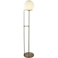 Sphere Opal Glass Floor Lamp - Antique Brass