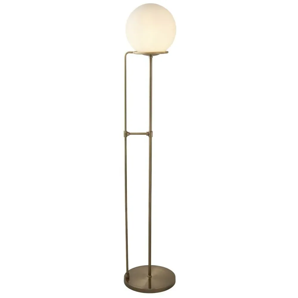 Sphere Opal Glass Floor Lamp - Antique Brass image