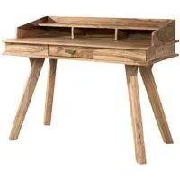 Spica Study Desk with Drawer - Natural, Sheesham