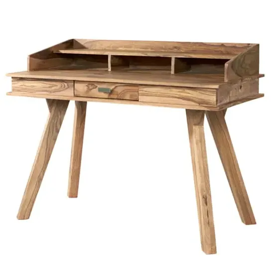Spica Study Desk with Drawer - Natural, Sheesham