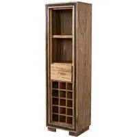 Spica Wine Bookcase with 2 Drawers - Natural, Sheesham