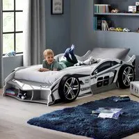 Spindale Racer Car Bed - White, High Gloss