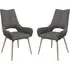 Spindale Swivel Dining Chairs Pair - Grey, Faux Leather