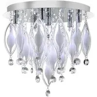 Spindle 6 LED Semi Flush Ceiling Light with Remote - Chrome