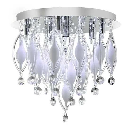 Spindle 6 LED Semi Flush Ceiling Light with Remote - Chrome