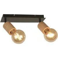 Spinny 2 Light Spotlight - Black, Wood