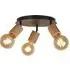 Spinny 3 Light Round Spotlight - Black, Wood