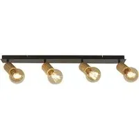 Spinny 4 Light Bar Spotlight - Black, Wood