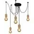 Spinny 5 Light Pendant Light - Black, Wood
