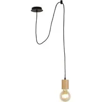 Spinny Ceiling Pendant Light - Black, Wood