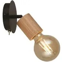 Spinny Wall Spotlight - Black, Wood