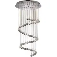 Spiral 5 Light Crystal Pendant Light - Chrome