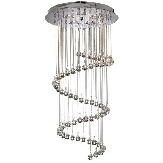 Spiral 5 Light Crystal Pendant Light - Chrome