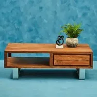 Spooner Coffee Table with 1 Drawer - Brown, Acacia Wood