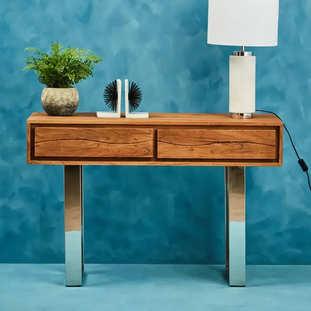 Spooner Console Table with 2 Drawers - Brown, Acacia Wood image