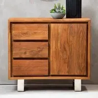 Spooner Wooden Sideboard with 1 Door 3 Drawers - Brown, Acacia
