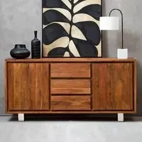 Spooner Wooden Sideboard with 2 Doors 3 Drawers - Brown, Acacia