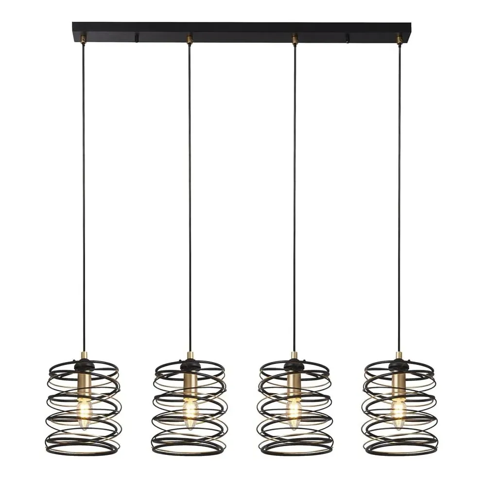 Spring 4 Light Bar Pendant Light - Gold, Metal