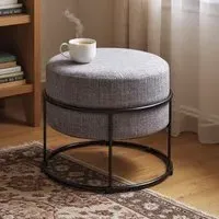 Spring Textile Fabric Stool - Anthracite