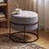 Spring Textile Fabric Stool - Anthracite