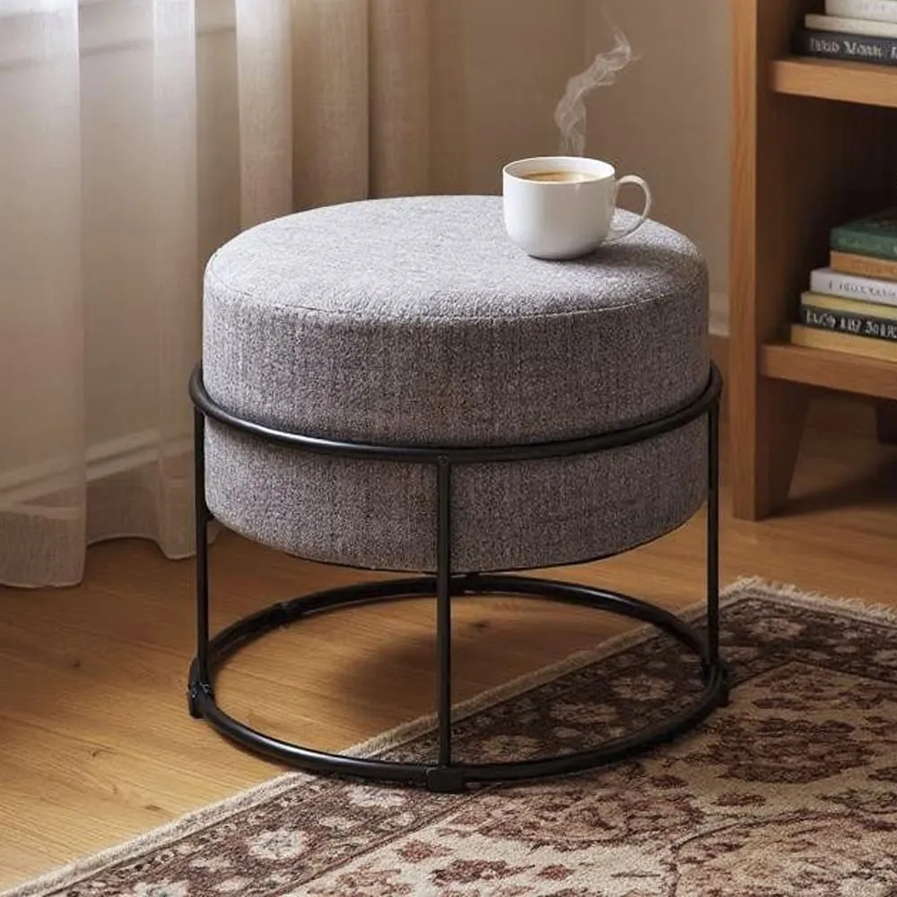Spring Textile Fabric Stool - Anthracite image