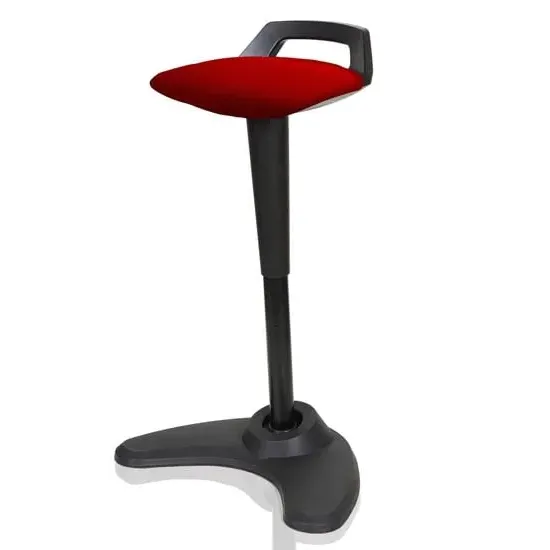 Spry Fabric Office Stool with Rocking Feature - Cherry