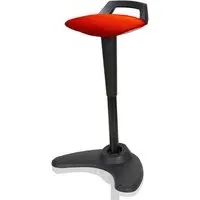 Spry Fabric Office Stool with Rocking Feature - Red