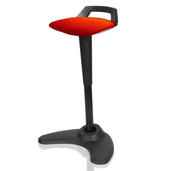 Spry Fabric Office Stool with Rocking Feature - Red