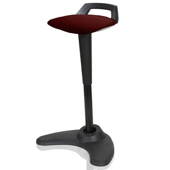 Spry Fabric Office Stool with Rocking Feature - Red