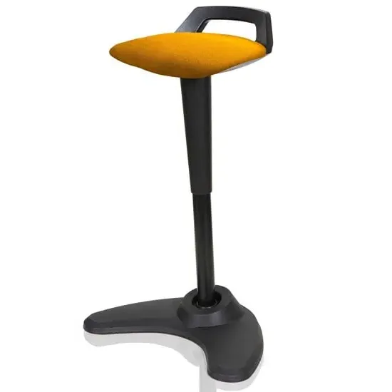 Spry Fabric Office Stool with Rocking Feature - Yellow