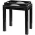Square Side Table with Tray - Black, Faux Leather
