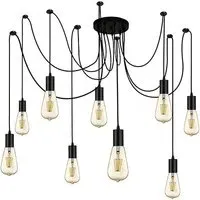 Squiggle 9 Lights Pendant Ceiling Light - Black