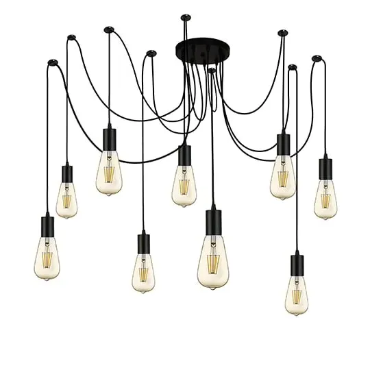 Squiggle 9 Lights Pendant Ceiling Light - Black image