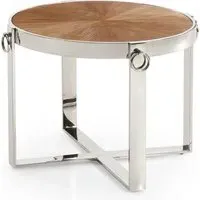 Stamford End Table - Ash Veneer, Stainless Steel